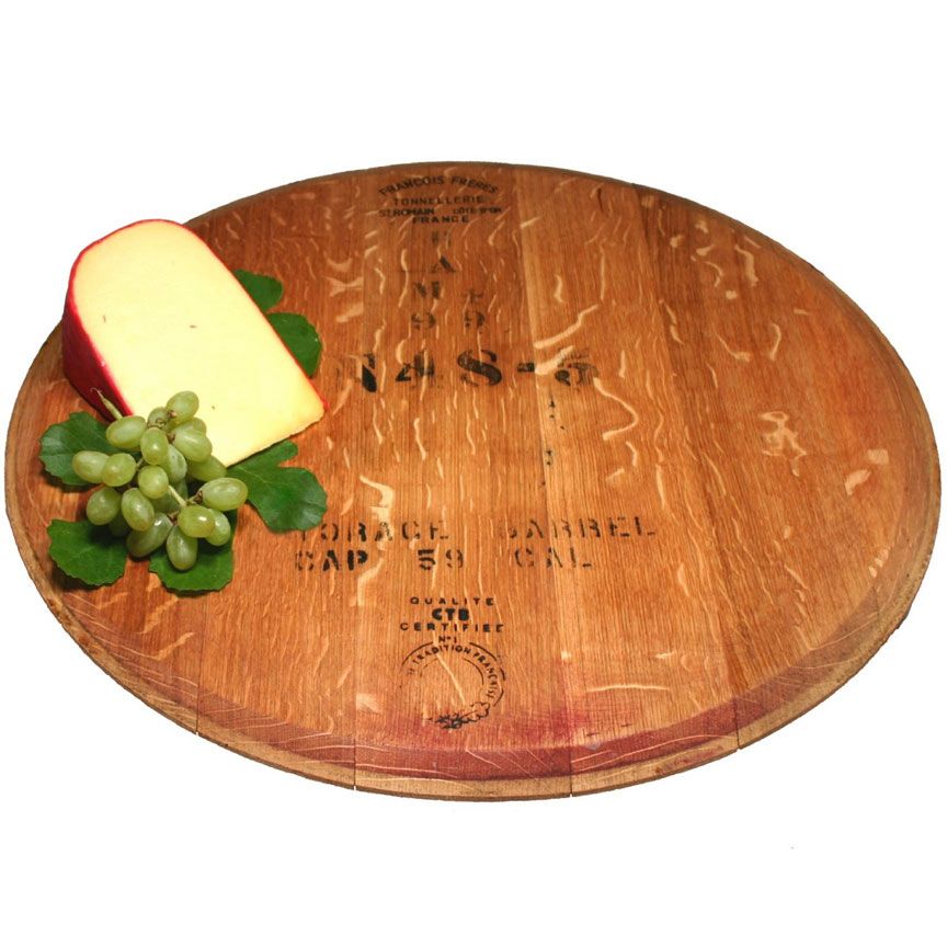 Wine Cask Lazy Susan-Iron Accents