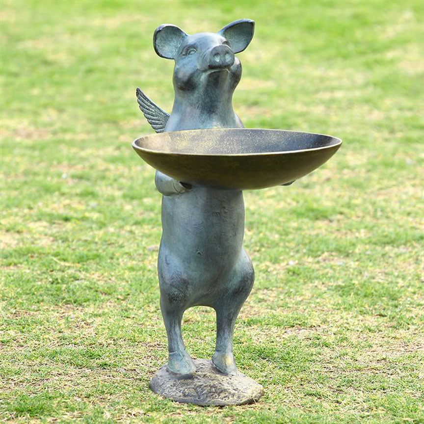 Winged Pig Birdfeeder-Iron Accents