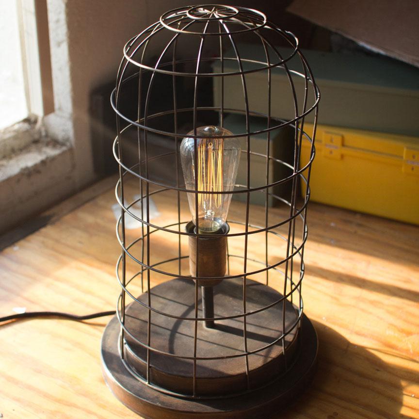 Wire Cage Desk Lamp-Discontinued | Iron Accents