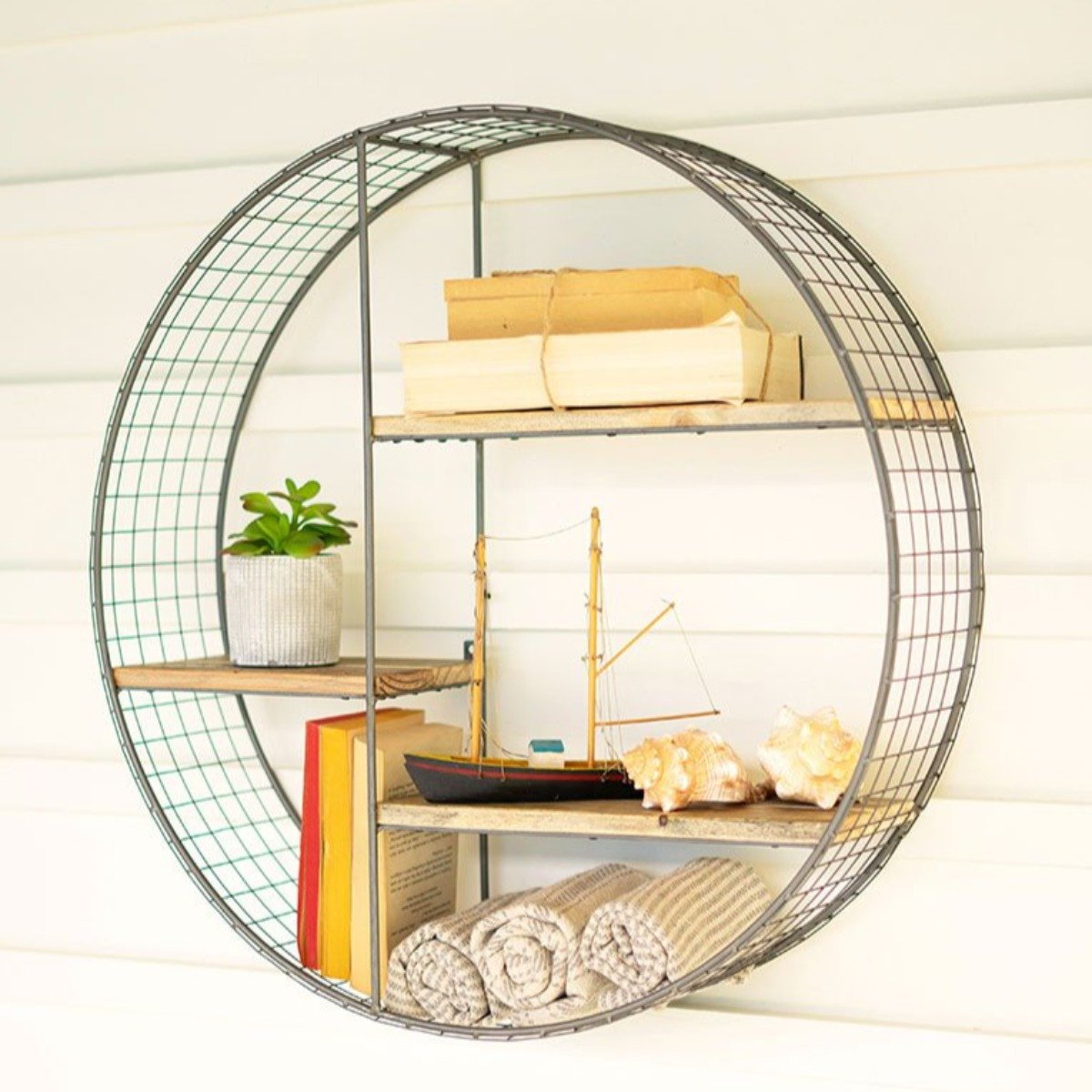 Wire Mesh Wall Shelf-Wall | Iron Accents