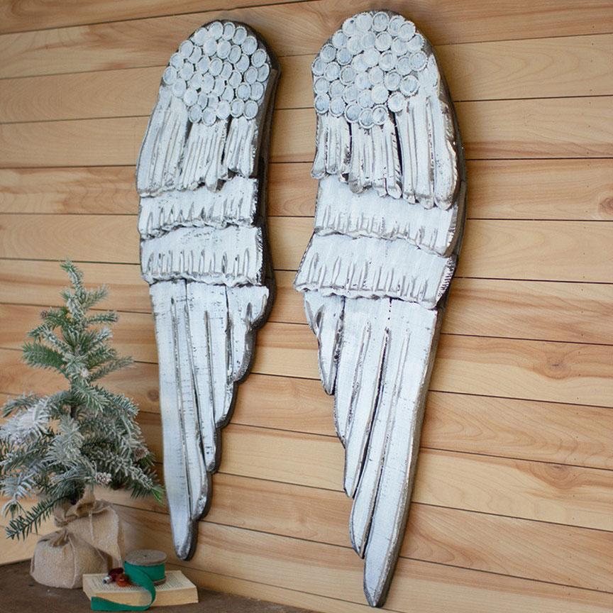 Wood Angel Wings (Set-2)-Discontinued | Iron Accents