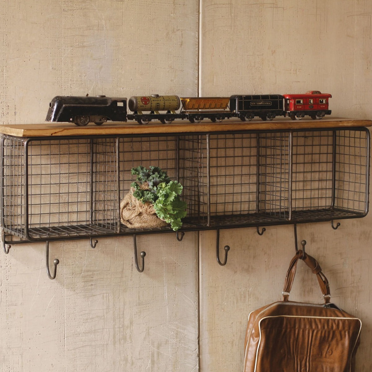 Mesh Cubbies Wall Shelf