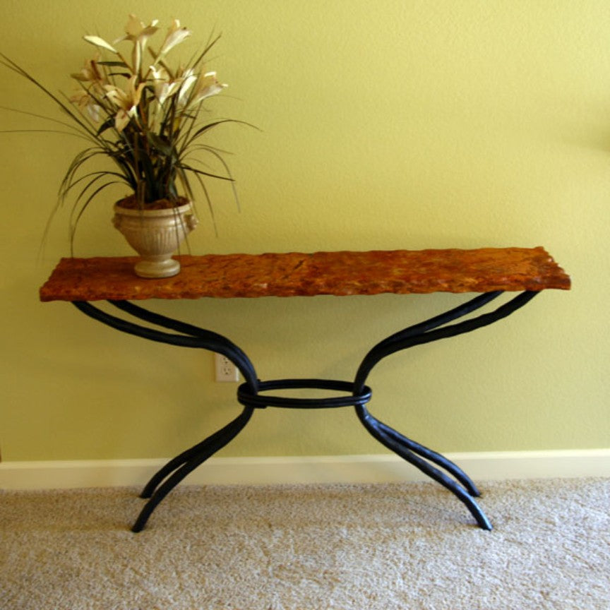 Woodland Console Table / Base -60x14-Iron Accents