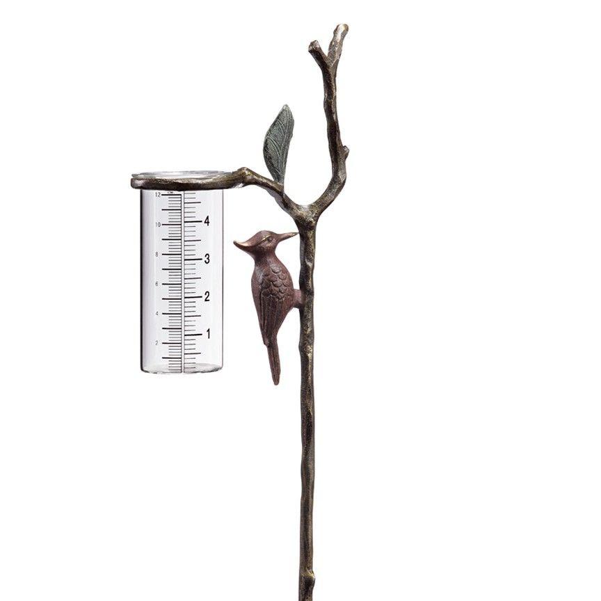Woodpecker Wide Rain Gauge-Garden | Iron Accents