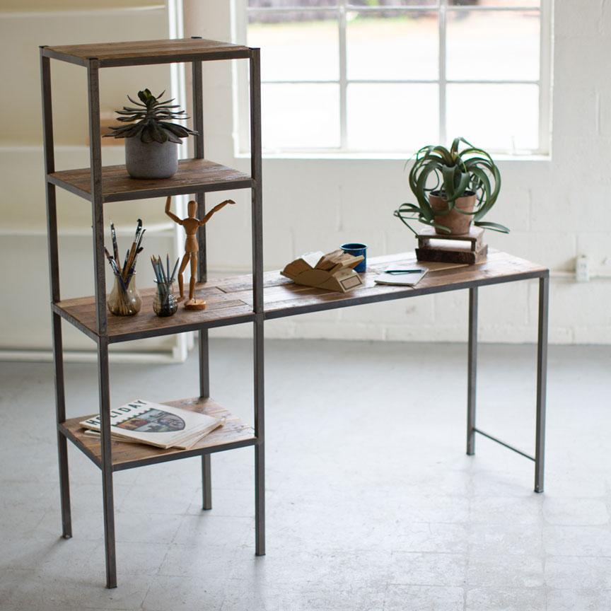 Work Station w/ Built-in Shelf-Discontinued | Iron Accents