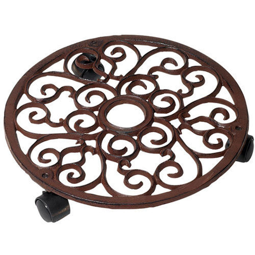 Wrought Iron Plant Trolley - Rd-Iron Accents